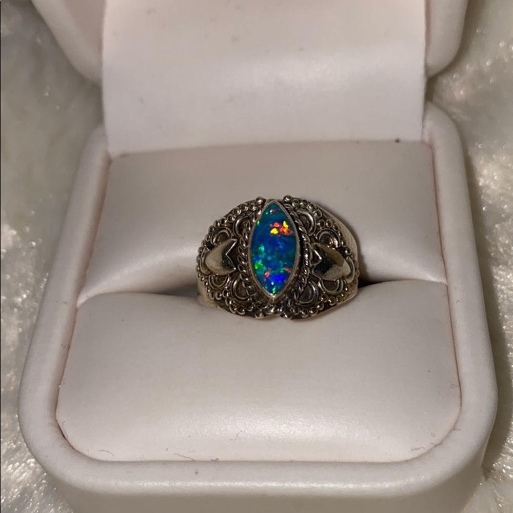 COPY - Sterling Silver Stamped 925 Opal Ring